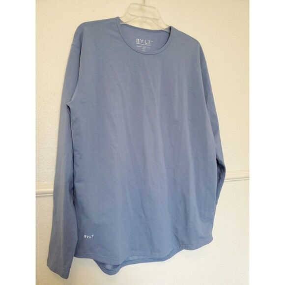 BYLT Premium Basics Lux T-Shirt Sz XL Drop Cut Long Sleeve Stretch Active Gray - Picture 2 of 16